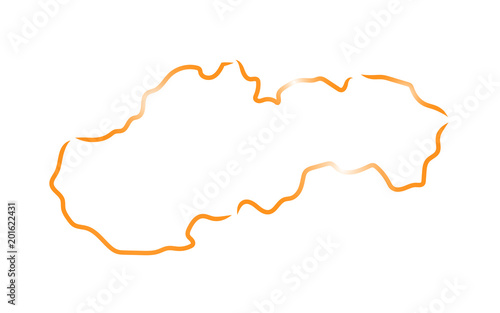 Stylized sketch map of Slovakia