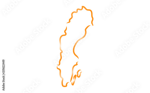 Stylized sketch map of Sweden