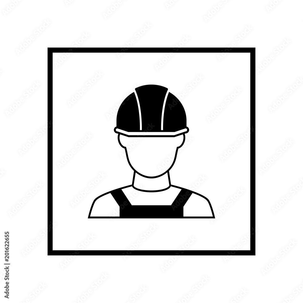 Builder in hemlet icon. Vector Illustration Builder in hemlet icon. Vector Illustration