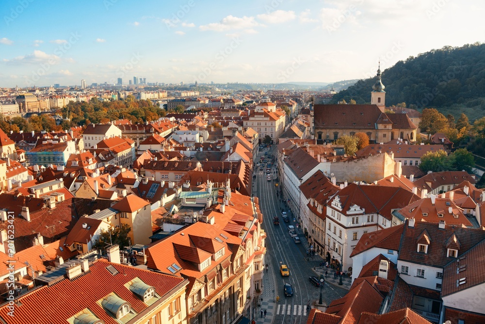 Obraz premium Prague skyline rooftop view