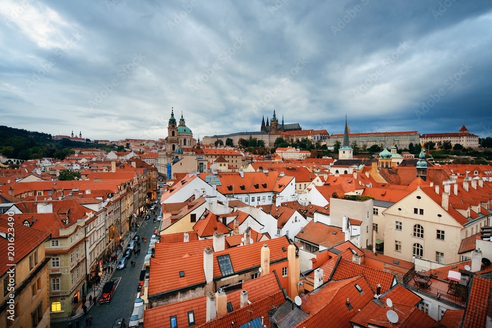 Obraz premium Prague skyline rooftop view