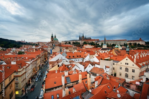 Prague skyline rooftop view