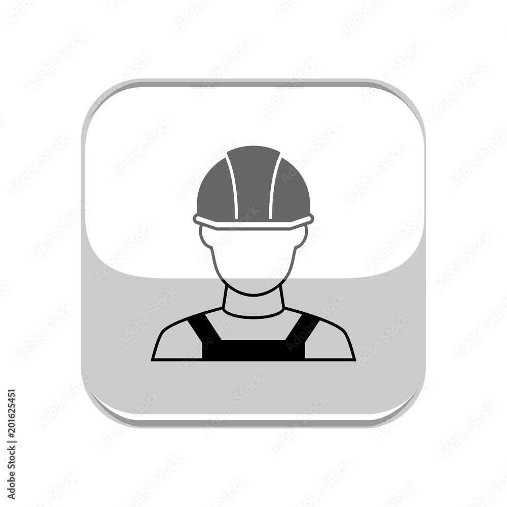Builder in hemlet icon. Vector Illustration