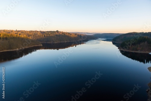 Dam Orlik, panoramic aerial view.
