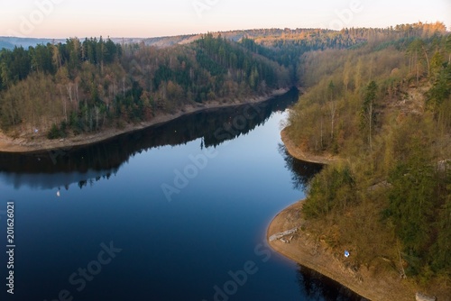 Panorama of dam Orlik, Czech republic.