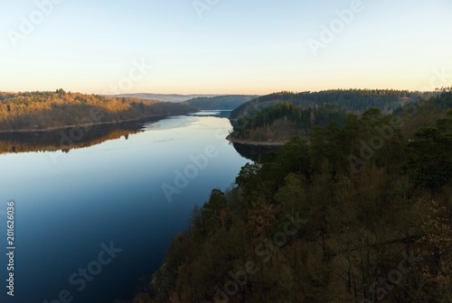 Dam Orlik,blue water and woods. © slunicko24