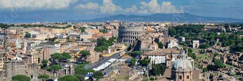 Rome city rooftop panoramic view