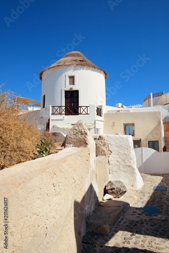 Santorini island windmill