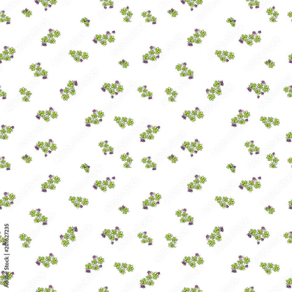 Watercolor Saint Patrick's Day seamless pattern. Clover ornament. For design, print or background. Watercolor Saint Patrick's Day seamless pattern. Clover ornament. For design, print or background.