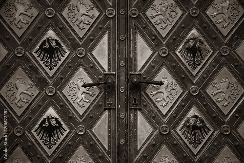 Wood door abstract patterns