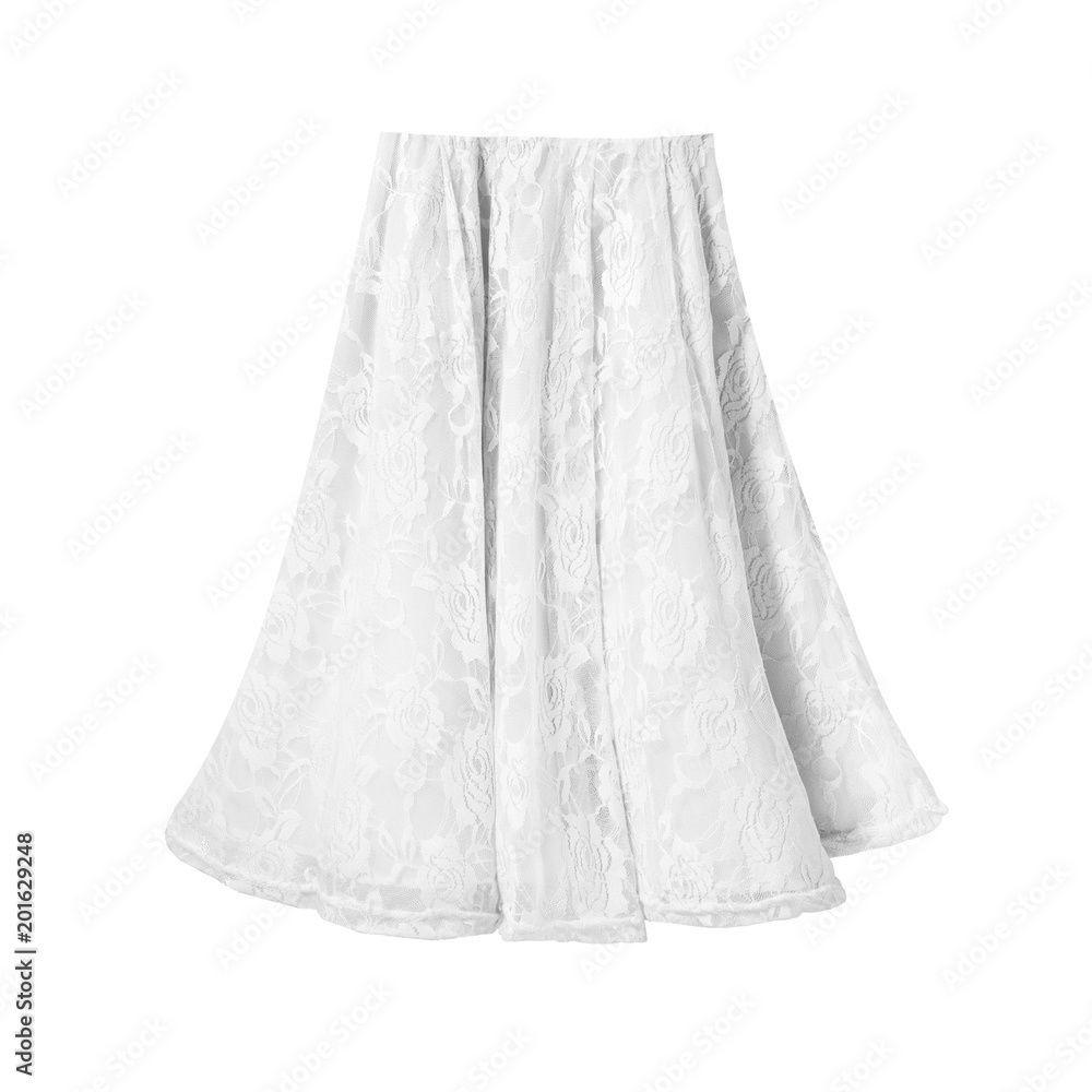 White summer lace skirt isolated White summer lace skirt isolated
