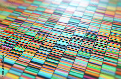 Photography 3D Illustration of a method of colored DNA sequencing.