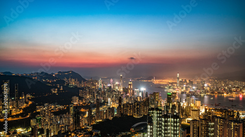 City sunset, city view, in Hong Kong, hike travel © NAYUKIFILMS