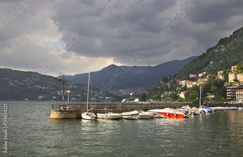 Pier in Como city. Italy