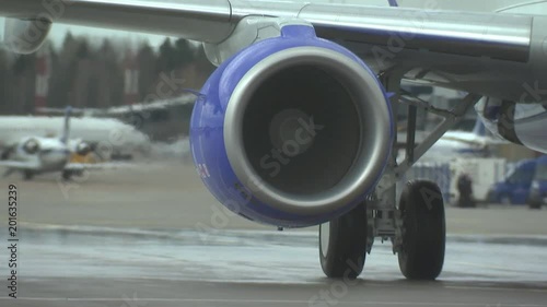 Aircraft turbine melts the air photo