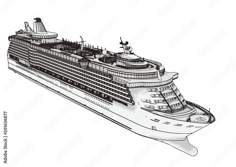 Obraz premium sketch of a vector liner cruise