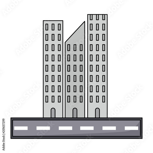 skyscraper of Paseo de la Reforma over white background, colorful design. vector illustration