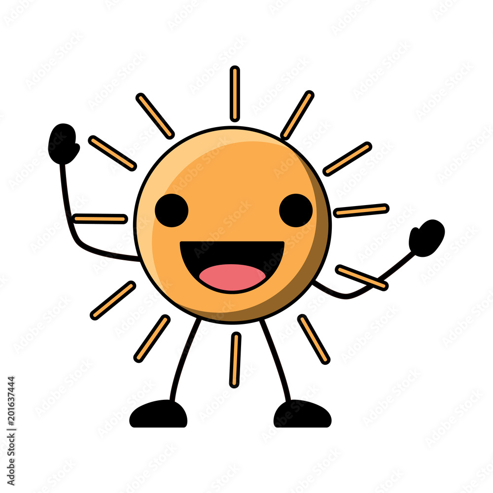 kawaii excited sun icon over white background, colorful design. vector illustration kawaii excited sun icon over white background, colorful design. vector illustration