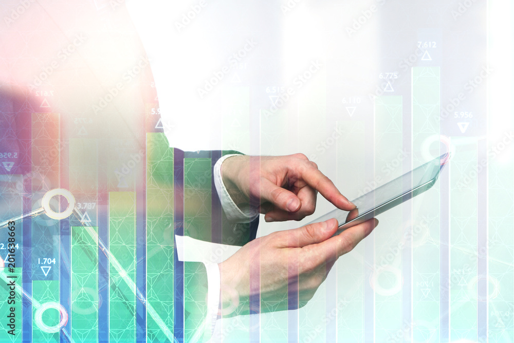 Technology, communication and trade concept Technology, communication and trade concept