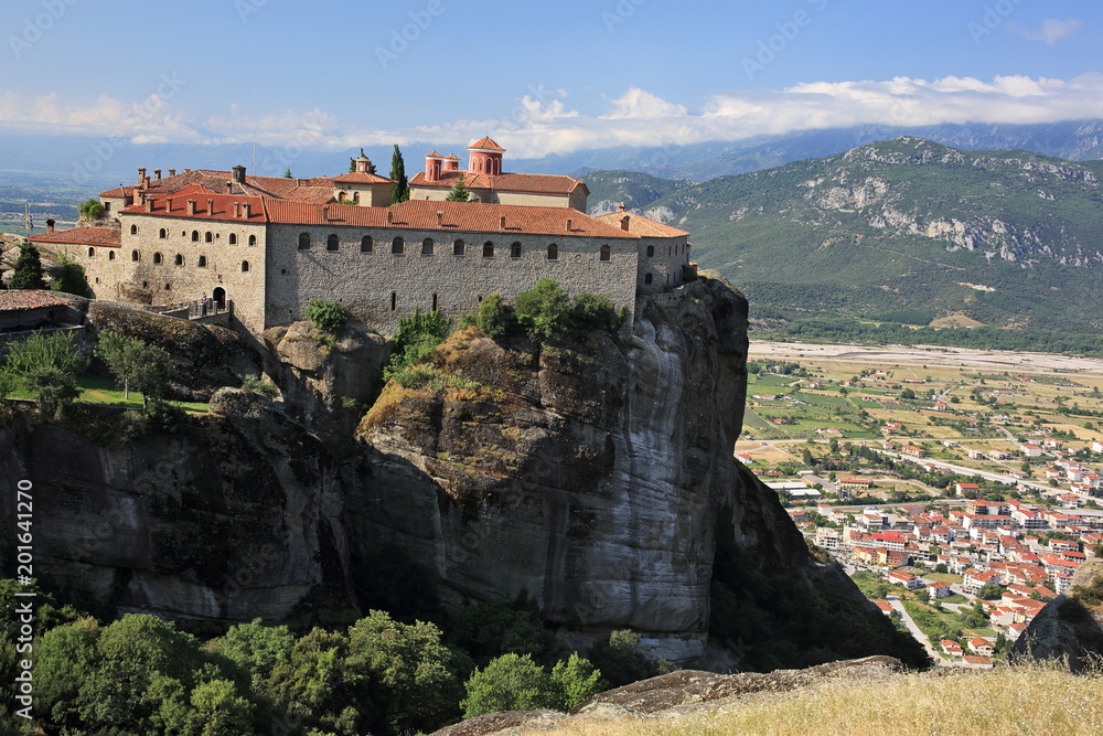Monasteries on the rocks in Meteora region of Greece 