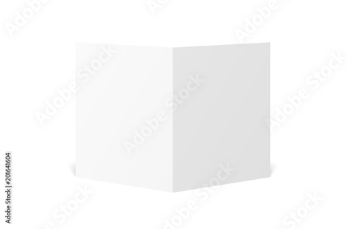 Vector blank white twofold leaflet opened