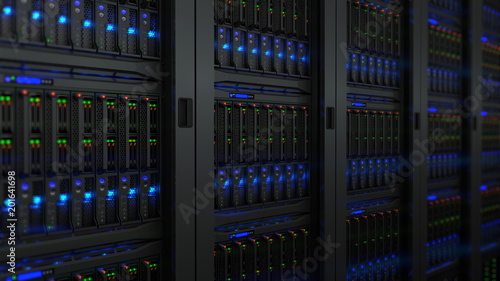 Servers in modern data center photo