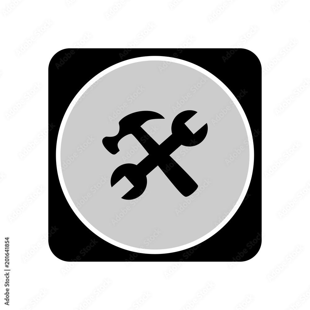 Hammer and Wrench icon. Vector Illustration Hammer and Wrench icon. Vector Illustration