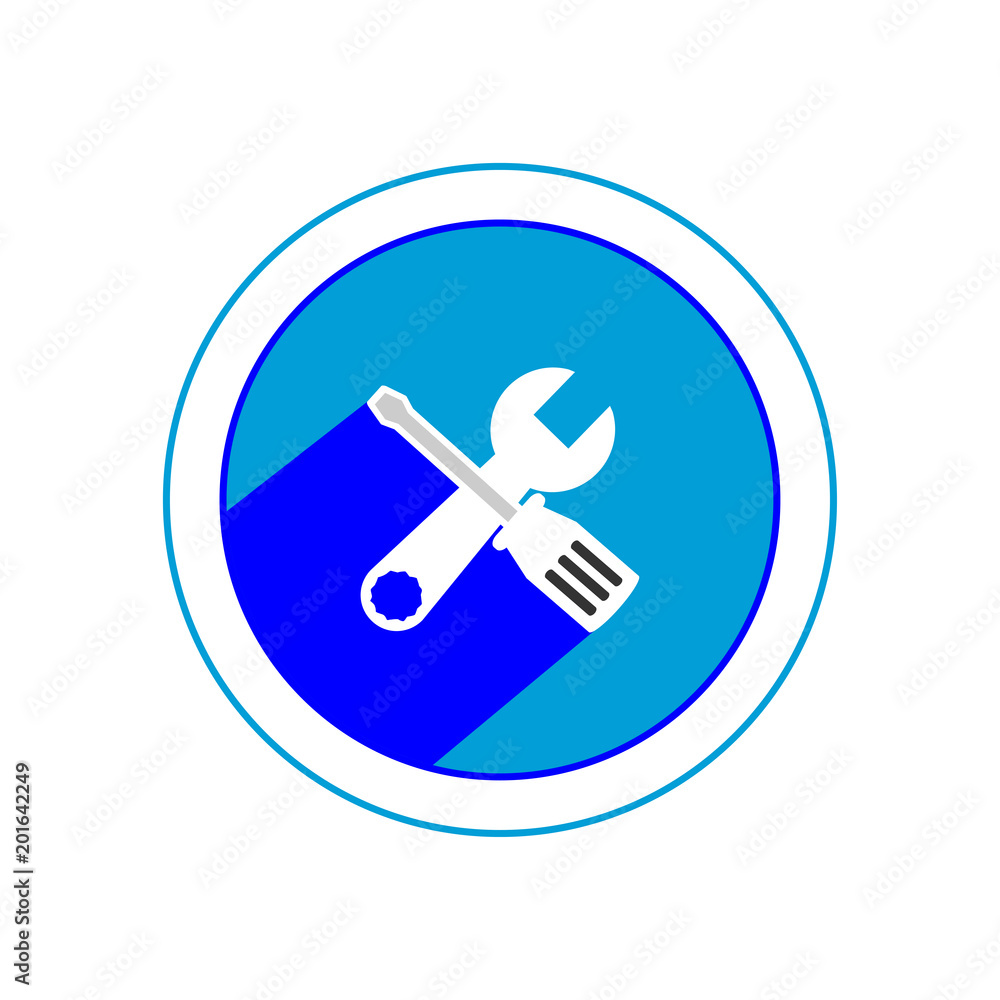 Screwdriver and Wrench icon. Vector Illustration Screwdriver and Wrench icon. Vector Illustration