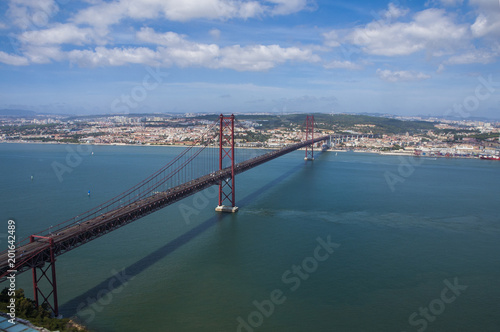 The 25 de Abril Bridge and Lisbon view, Lisbon, Portugal