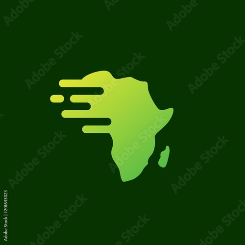 africa delivery swash dash fast speed tech logo vector icon