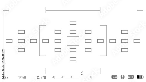 Vector template for your design. Camera viewfinder. Focusing screen of the camera. Viewfinder camera recording.