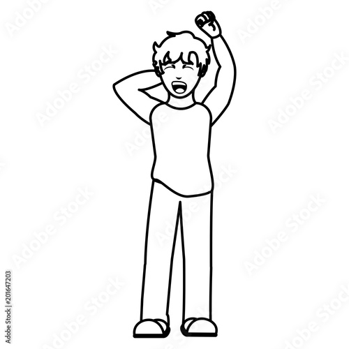 line man waking up with pijama and yawning
