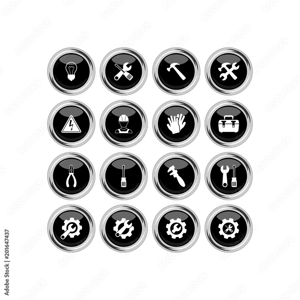Tools icon. Flat vector icon set