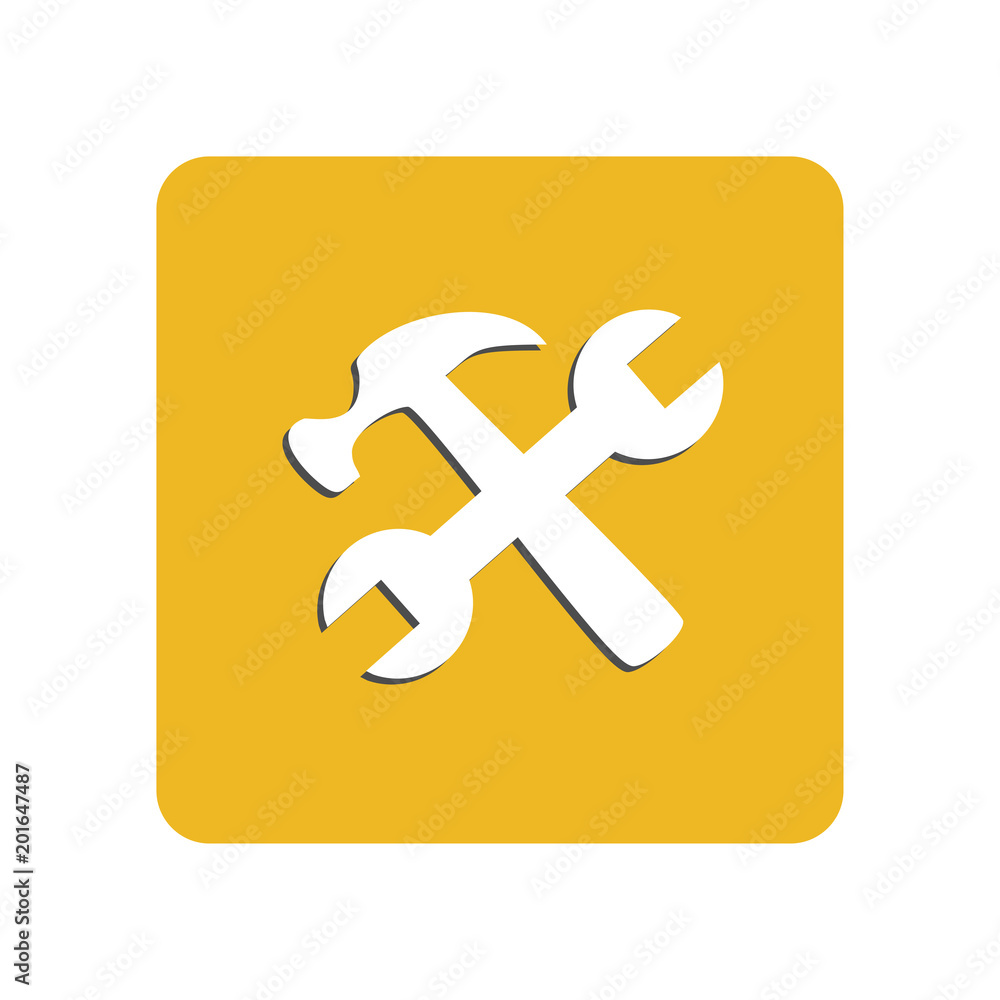 Obraz premium Hammer and Wrench icon. Vector Illustration