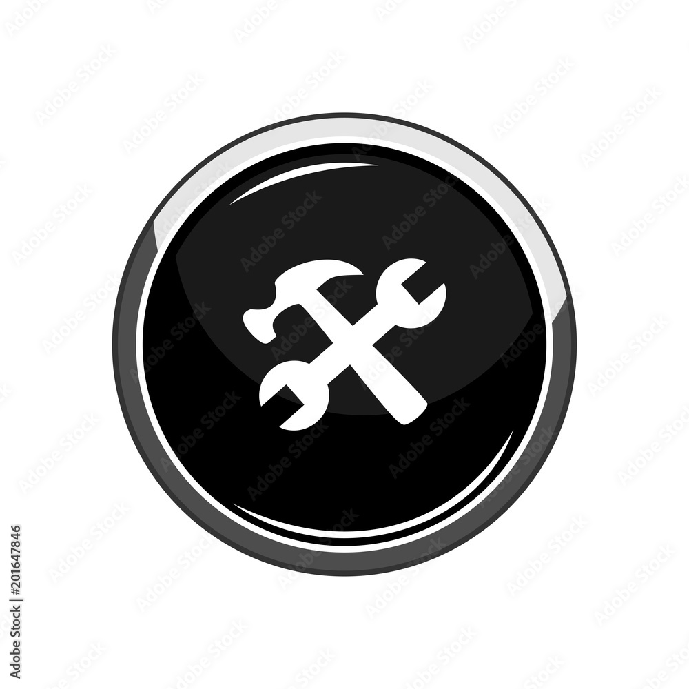 Hammer and Wrench icon. Vector Illustration Hammer and Wrench icon. Vector Illustration