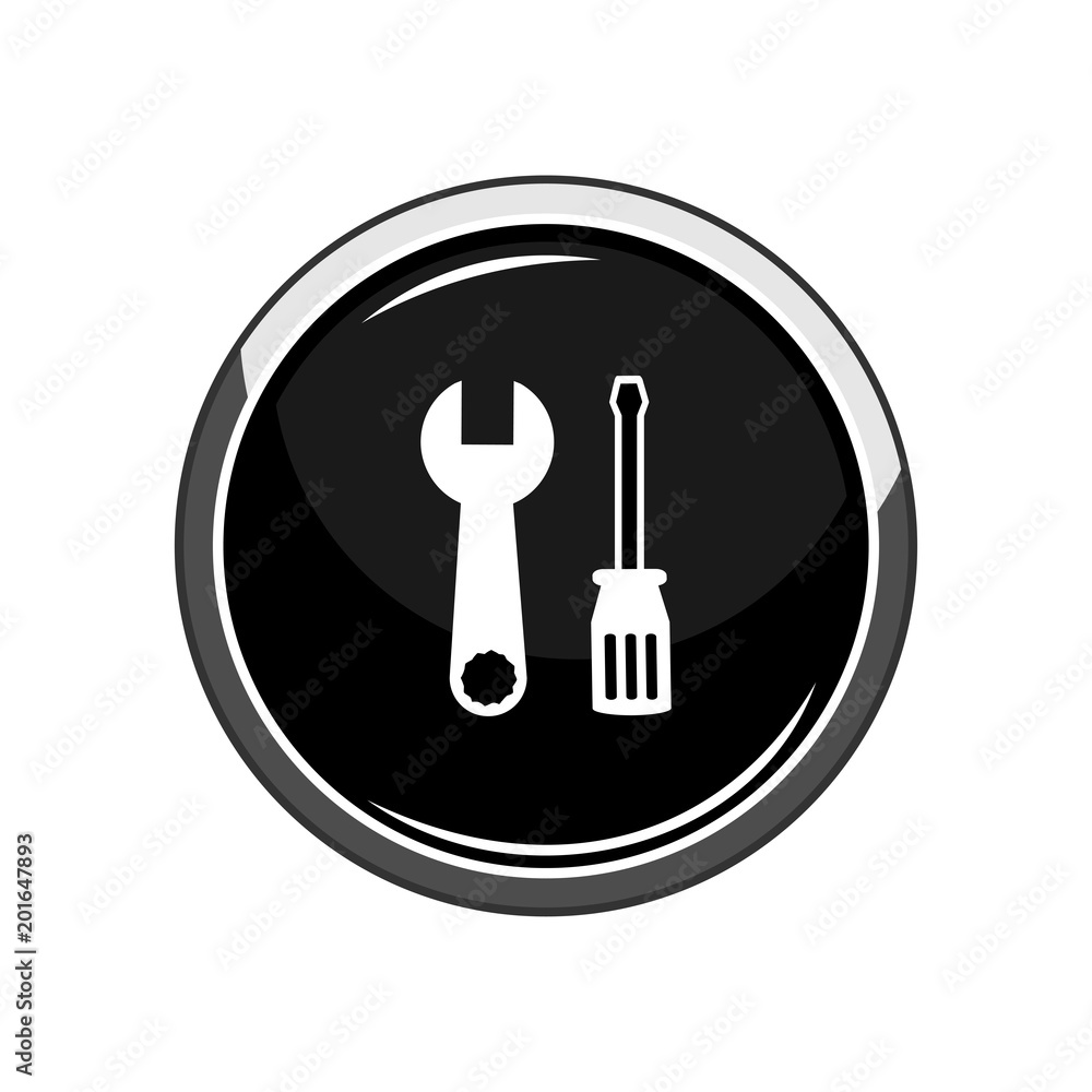 Screwdriver and Wrench icon. Vector Illustration Screwdriver and Wrench icon. Vector Illustration