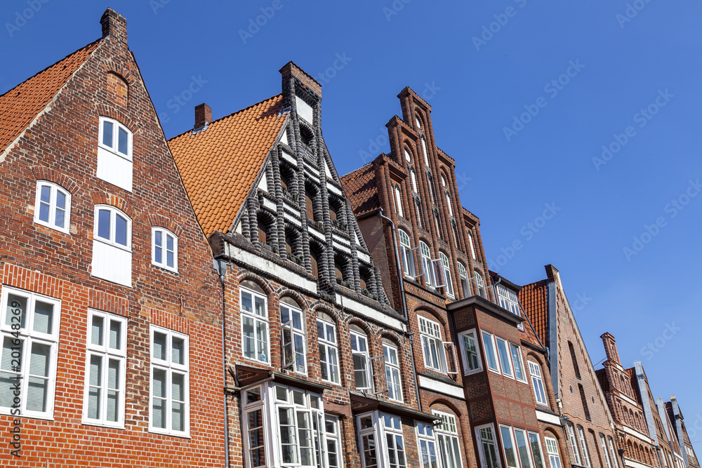 Traditionelle Giebel in Lüneburg, Niedersachsen, Deutschland