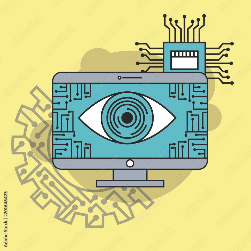 artificial intelligence computer processor circuit technology vector ...