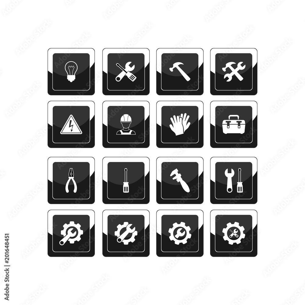 Tools icon. Flat vector icon set Tools icon. Flat vector icon set