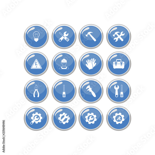 Tools icon. Flat vector icon set