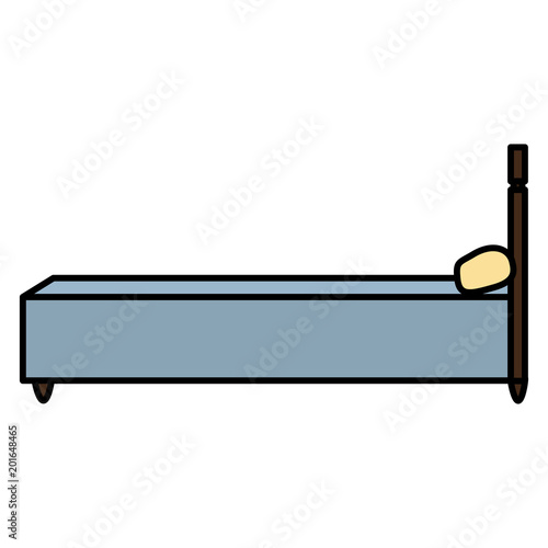 color sideway bed object with comfort pillow