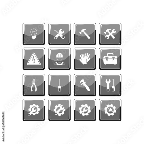 Tools icon. Flat vector icon set