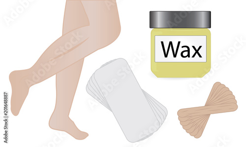 Wax hair removal vector illustration