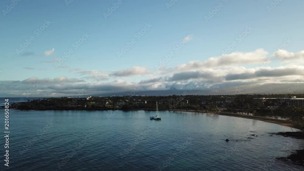 Coastline Big Island of Hawaii aerial view in the morning Coastline Big Island of Hawaii aerial view in the morning