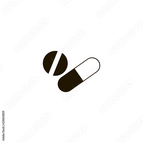 tablet and capsule icon. flat design