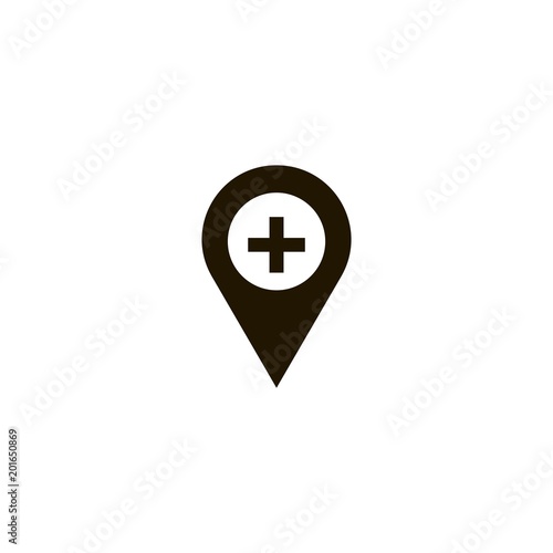 Free Download Hospital or vet location icon. flat design - GFXLoad