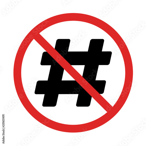 No hashtags symbol
