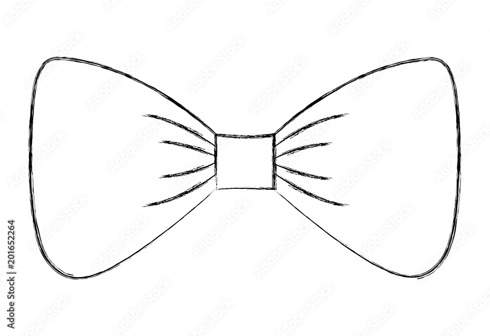 Fototapeta premium elegance bowtie fashion vintage icon vector illustration sketch