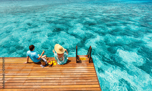 Couple at tropical resort