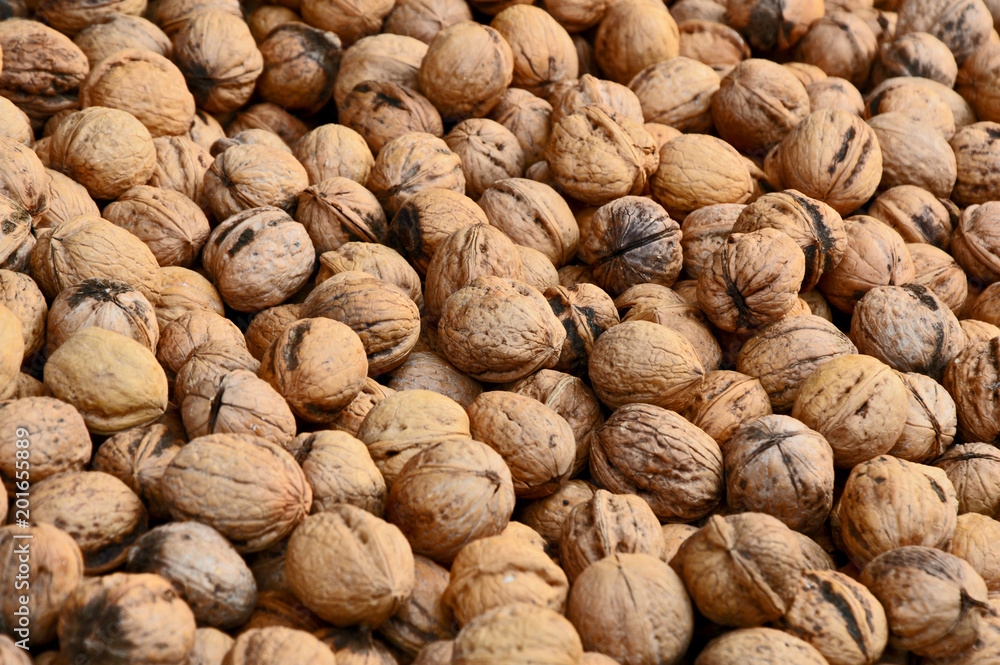 A lot of walnuts (Juglans regia) or German name is Walnüsse in the market.
Healthy and benefit of walnut